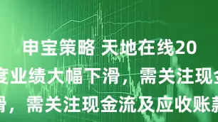 申宝策略 天地在线2025年一季度业绩大幅下滑，需关注现金流及应收账款